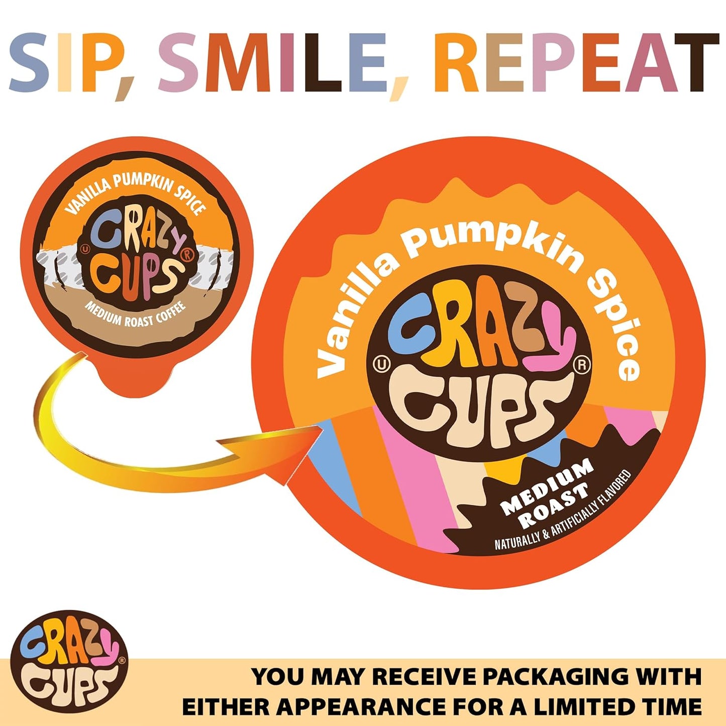 Flavored Coffee Pods, Vanilla Pumpkin Spice Coffee, Single Serve Coffee for Keurig K Cups Machines, Hot or Iced Coffee, Medium Roast Coffee in Recyclable Pods, 22 Count (Pack of 1)