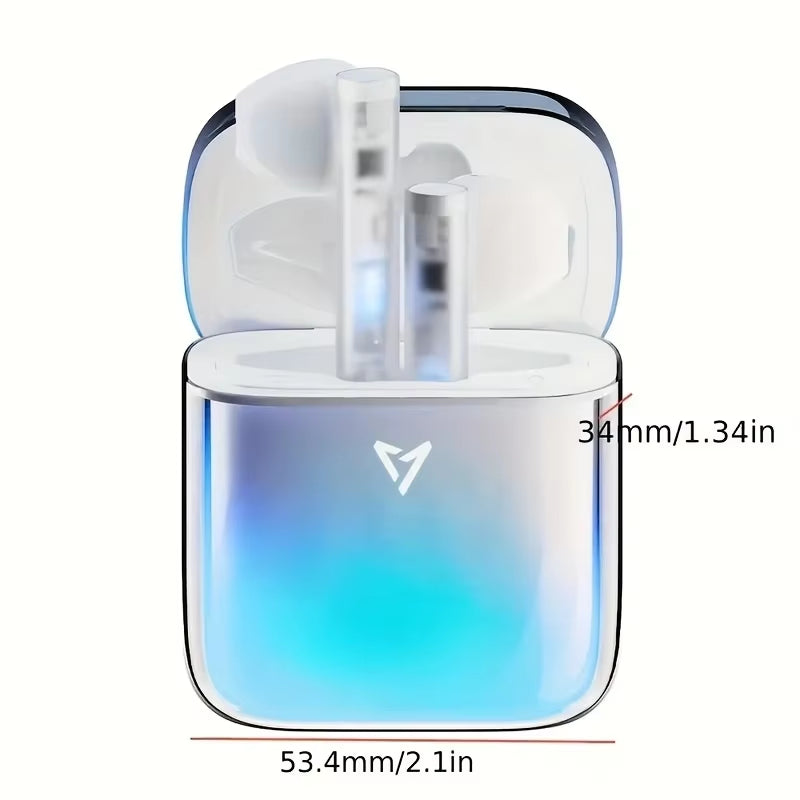 LP1 New Sensorless Delay Active Noise Reduction Sports Gaming Night Light Flowing Sand Wireless Bluetooth Earphones