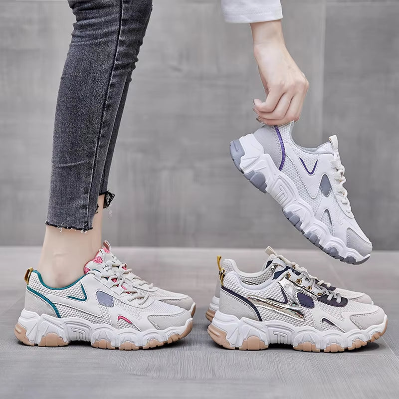 Shoes for Women Net Shoes Breathable Student White Shoes Female Daddy Shoes Female Sneakersft521