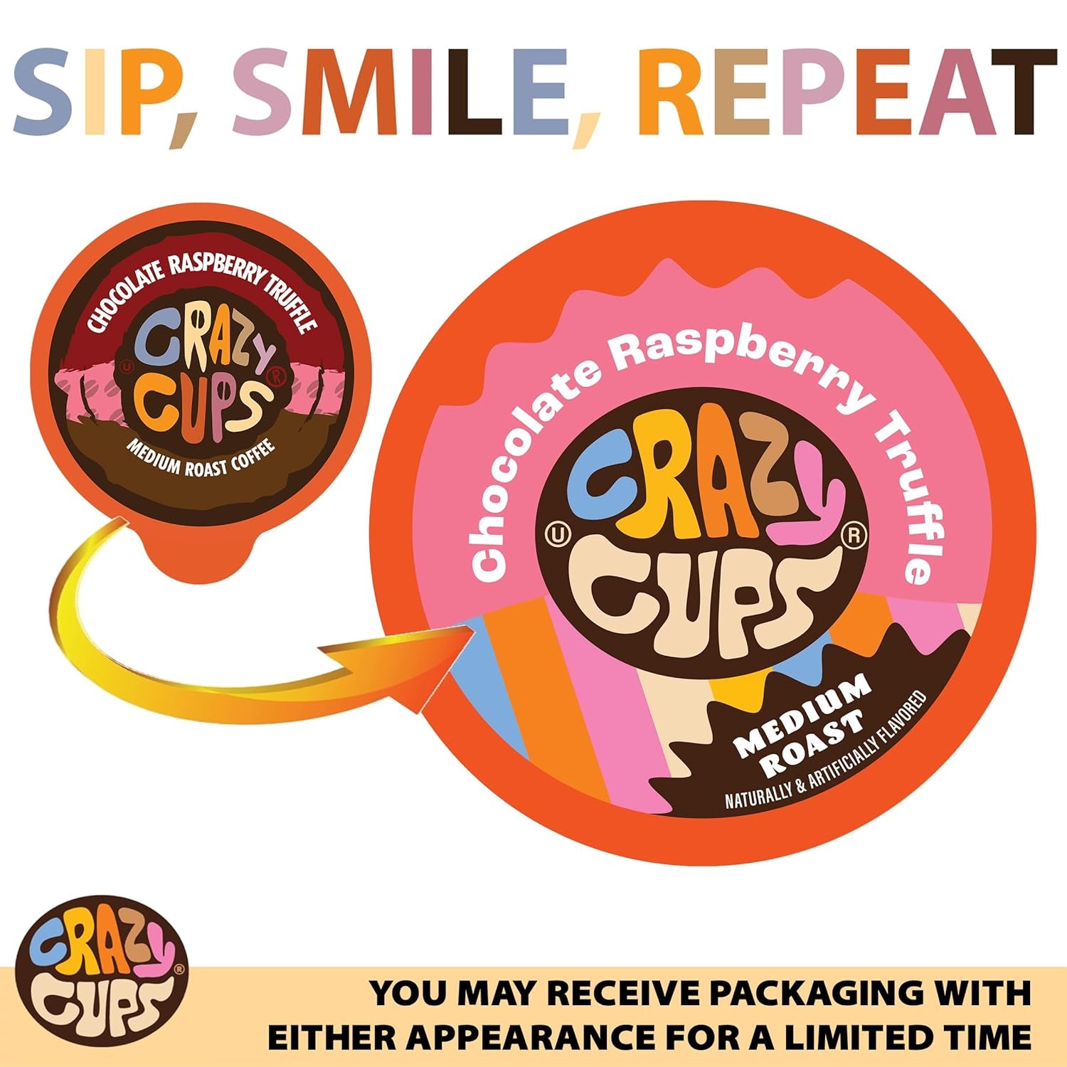 Flavored Coffee for Keurig K-Cup Machines, Chocolate Raspberry Truffle, Hot or Iced Drinks, 22 Count Single Serve, Recyclable Pods