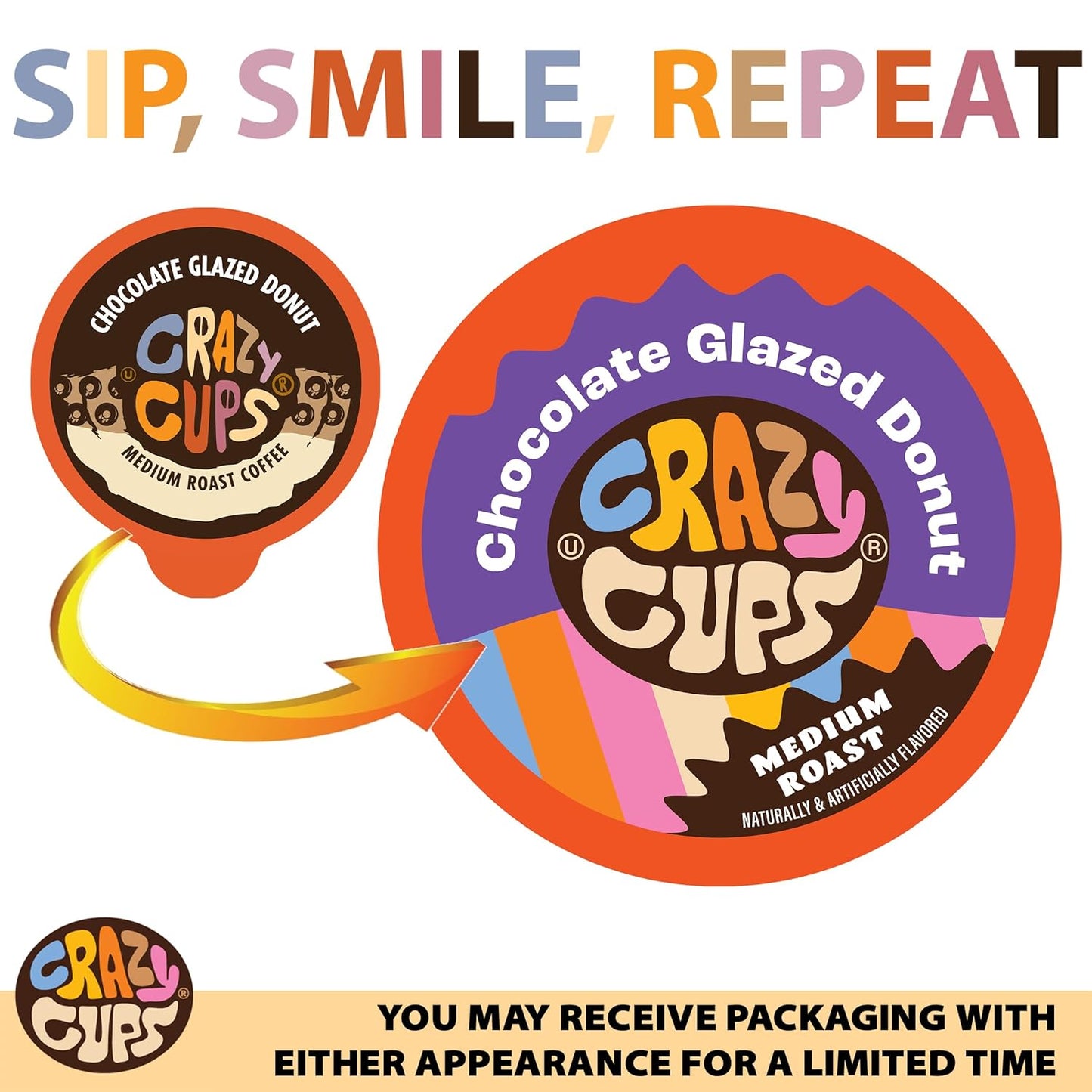Flavored Coffee Pods, Chocolate Glazed Donut, Flavored Single Serve Coffee Capsules for All Keurig K Cups Coffee Makers, 22 Count (Pack of 1)