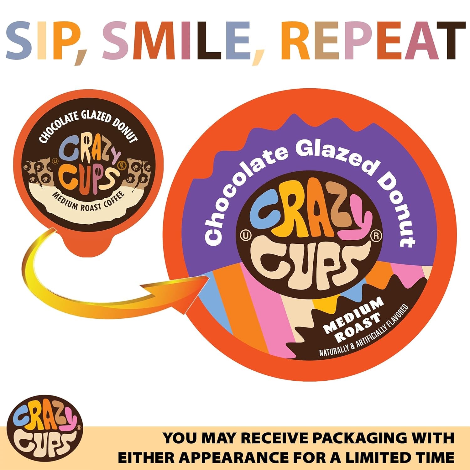 Flavored Coffee Pods, Chocolate Glazed Donut, Flavored Single Serve Coffee Capsules for All Keurig K Cups Coffee Makers, 22 Count (Pack of 1)
