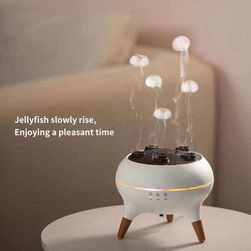 Dynamic Jellyfish Air Humidifier 250Ml Flame Aromatherapy Essential Oil Diffuser Remote Control Bedroom Humidifier, 7 Colorlamp