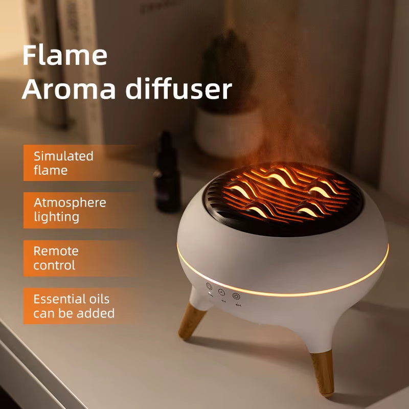 Dynamic Jellyfish Air Humidifier 250Ml Flame Aromatherapy Essential Oil Diffuser Remote Control Bedroom Humidifier, 7 Colorlamp