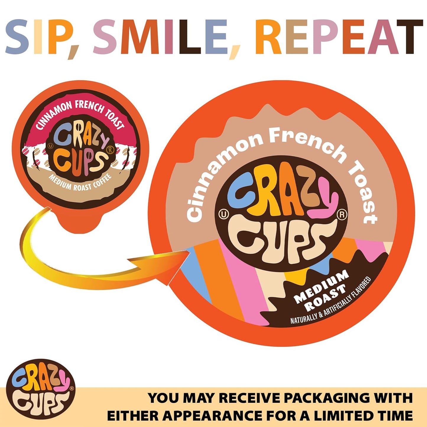 Flavored Coffee Pods for Single Serve Keurig K Cups Machines, Cinnamon French Toast, Hot or Iced Coffee, Recyclable Pods, 22 Count (Pack of 1)