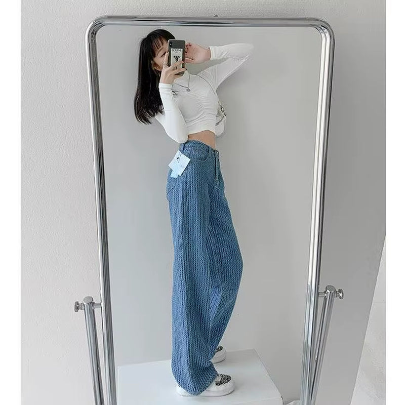 Vintage Y2K Women Jeans Ripped Baggy Boyfriend Jeans Women Summer 2021 Distressed Egirl Harajuku Wide Leg Skater Pants Trousers
