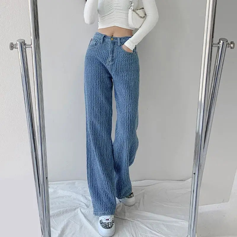 Vintage Y2K Women Jeans Ripped Baggy Boyfriend Jeans Women Summer 2021 Distressed Egirl Harajuku Wide Leg Skater Pants Trousers