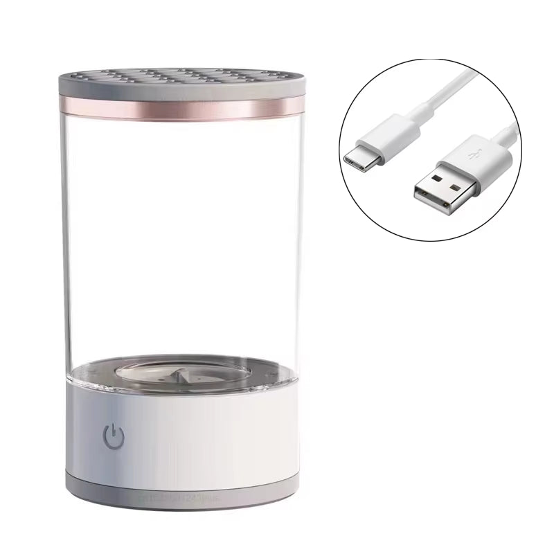 Portable USB Makeup Brush Cleaner Machine UV Light Sterilization Portable Makeup Brush Rotary Cleaner Automatic Washing Tool